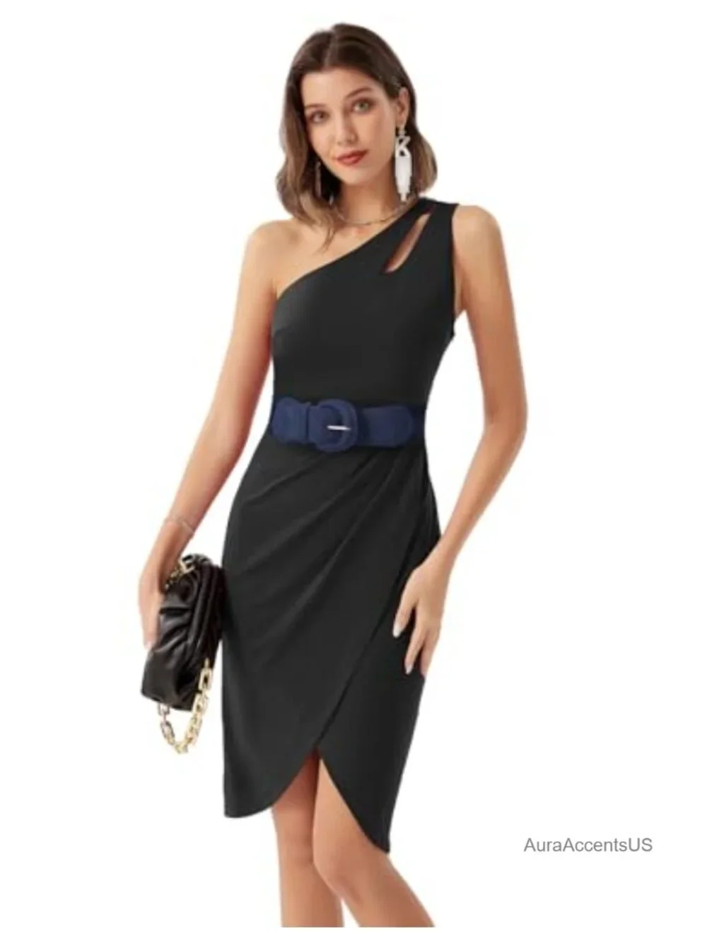 Suede Elastic Wide Belt with Chunky Buckle, Stretchy Waist Belt S-XXL